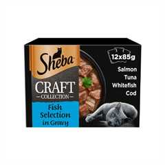 SHEBA Craft Adult Wet Cat Food in Gravy - 12x85g Pouches 
